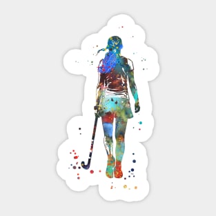 Field Hockey Player Girl Sticker